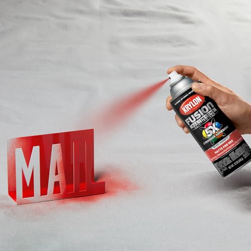 Krylon Fusion All-In-One 12 Oz. Matte Spray Paint, Fire Red - 1 Each - color: Fire Red, size: 1 Count (Pack of 1), style: Matte