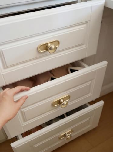 6Pack Champagne Bronze Cabinet Knobs with Backplate Drawer knobs - color: Champagne Bronze, style: Recessed Edge