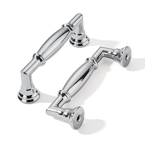 khtumeware 10 Pack 3-1/2 Inch(89mm) Polished Chrome Cabinet Pulls Heavy Duty Soild Cabinet Handles Kitchen Cabinet Hardware for Cupboard Drawer Handles - color: Polished Chrome, size: 3-1/2"(89mm)Hole Center