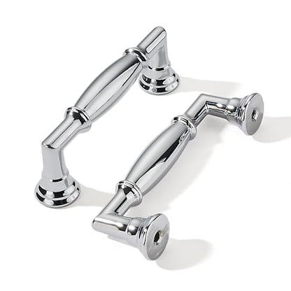 khtumeware 10 Pack 3-1/2 Inch(89mm) Polished Chrome Cabinet Pulls Heavy Duty Soild Cabinet Handles Kitchen Cabinet Hardware for Cupboard Drawer Handles - color: Polished Chrome, size: 3-1/2"(89mm)Hole Center