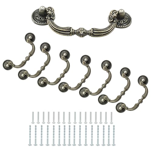 8 Pack 3.5" Hole Center Bail Pull Antique Bronze Drawer Handle - color: Antique Bronze(8 PCS), size: 3.5 Inch