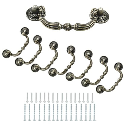 8 Pack 3.5" Hole Center Bail Pull Antique Bronze Drawer Handle - color: Antique Bronze(8 PCS), size: 3.5 Inch