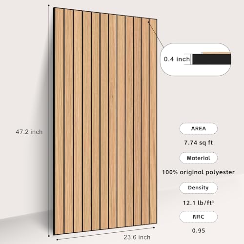 WoveN SounD Acoustic Wall Panels, Natural Oak, 10 Pack, 47.2x23.6 in - color: 10 Pack, Natural Oak, Slat Wide