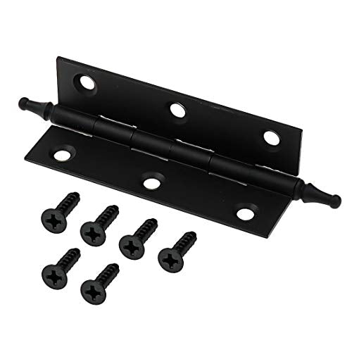 3 Inch Folding Butt Hinges, Brushed Bronze, 2Pcs - color: Matte Black, size: 3 Inches
