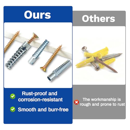 100Pcs M4 M6 Hollow Wall Anchors with Screws, Loose Hinge Hole Repair Kits - size: M4/6-100 Pcs