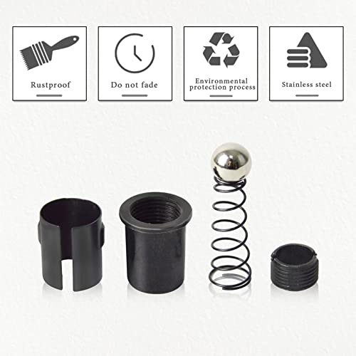 2 Pack Drive-in Ball Catch, Adjustable Spring Latch with Strike Plate for Cabinets, Black - color: Black, size: 2 Pack