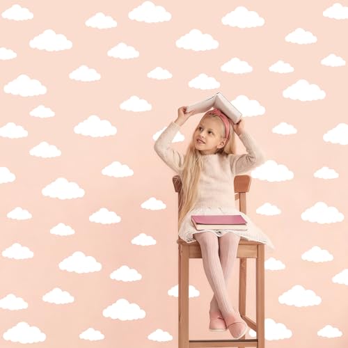White Cloud Wall Decals, 8 Sheets 104 Pcs - color: White Cloud