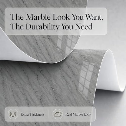 Very Berry Sticker Marble Contact Paper (Deep Gray, 39" x 118", 1 Pack) - color: Deep Gray, size: 39" x 118"
