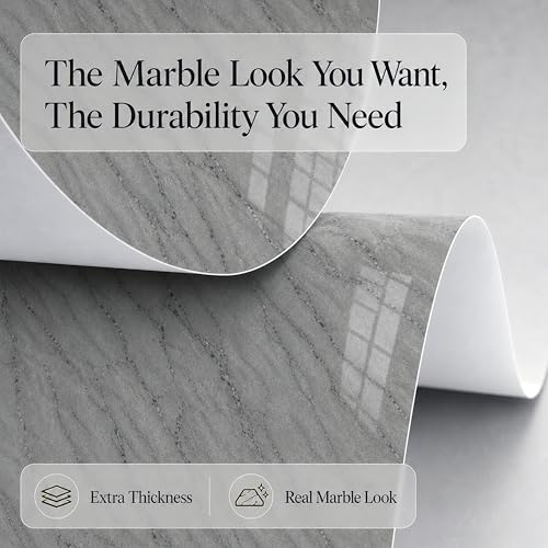 Very Berry Sticker Marble Contact Paper (Deep Gray, 24" x 118", 1 Pack) - color: Deep Gray, size: 24" x 118"