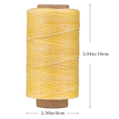 284Yards Leather Sewing Waxed Thread, 0.8mm Waxed Thread for Bookbinding - color: Light Yellow