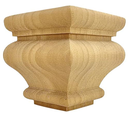 Highland Manor Wood Products Square Cypress Bun Foot - 3" Tall x 2 7/8" Wide (Pine) (Set of 4)