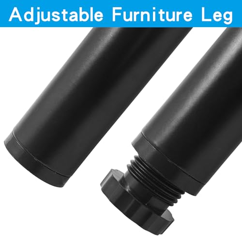 4 Pcs 8"/200mm Metal Furniture Legs, Black, Adjustable - size: 8 inches