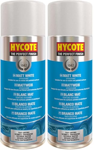 Hycote Fast Drying Aerosol Car Spray Paint, Matt White, 13.5 Oz (Pack of 2) - color: White (Matt), size: 13.5 Ounce (Pack of 2)