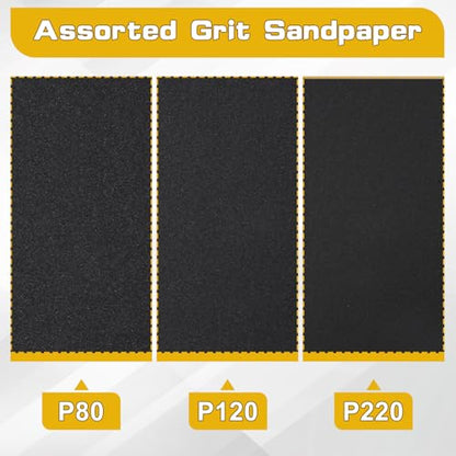 10PCS Hand Abrasive Sanding Sheets Premium Sand Paper 80 Grit Sandings Sheets 9" x 11" Sandpaper for Wood Metal Automotive Furniture Woodworking Clip-On, Hand Sanding Blocks - style: 80grit