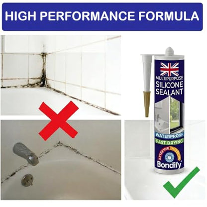 Waterproof Silicone Sealant Clear, Silicone Caulk for Window & Door, Kitchen & Bathroom Solvent Free, 3PCs x 10oz, Ideal for Sink, Sanitary, Bath, Shower Sealant, Window Frame Sealant - size: CLEAR - 3PCs