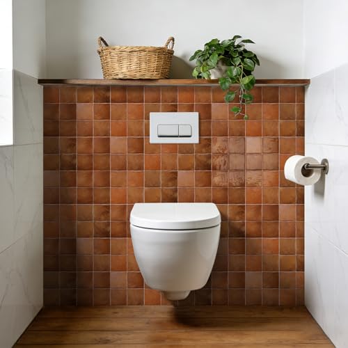 VICCI 3D Self-Adhesive Backsplash Tiles, 20-Sheet 6" x 6" - color: Orange Brown