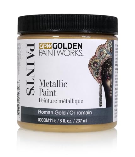 Metallic Paint, 8 oz Jar, Roman Gold - color: Roman Gold