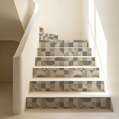 Chunlei Peel and Stick Wallpaper, Grey Beige Mid-Century Geometric Pattern, 118in x 17.7in, Waterproof Vinyl, Removable Reusable, Eco-Friendly, for Bedroom Living Room Rental Apartment - color: Beige04, size: 17.7" x 118.1"