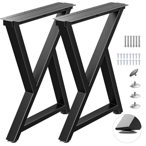 TOCRETOARE Metal Table Legs Heavy Duty, 16”H x 18”W, Metal Furniture Legs for Dining Desk Bench and Coffee Table, Industrial Black DIY Iron Bench Legs, Set of 2 - color: Z Shape, size: 16"Hx18"W