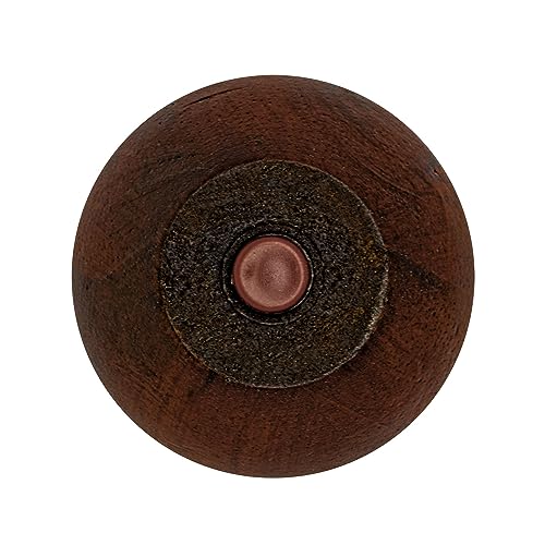 2-1/2 in. x 4-1/2 in. Stained Cherry Solid Hardwood Round Bun Foot | 4 Pack with 4 Free Insert Nuts and Drill Bit