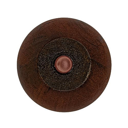 2-1/2 in. x 4-1/2 in. Stained Cherry Solid Hardwood Round Bun Foot | 4 Pack with 4 Free Insert Nuts and Drill Bit
