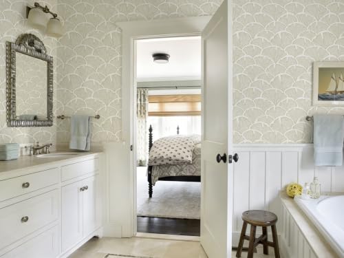 Peel and Stick Wallpaper for Bedroom Khaki&Beige Leaf Self-Adhesive - color: Khaki and Beige, size: 17.3" x 78.7"