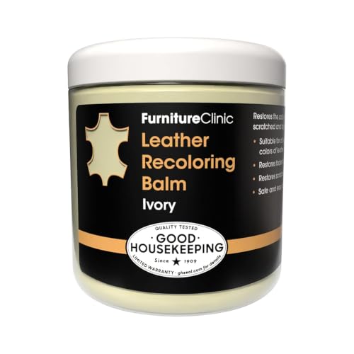 Furniture Clinic Leather Recoloring Balm, Ivory Leather Dye - color: Ivory, size: Balm
