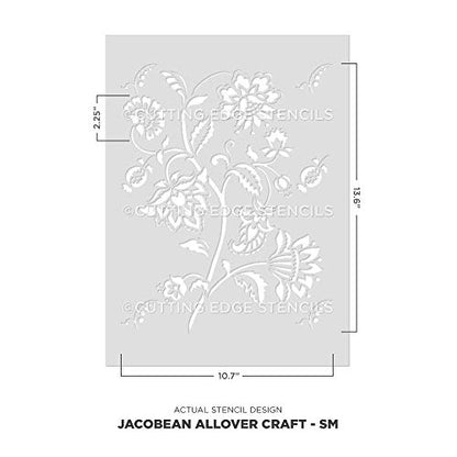 Jacobean Furniture Stencil - DIY Floral Pattern - Reusable Stencil for Furniture Makeovers (Small) - size: Small