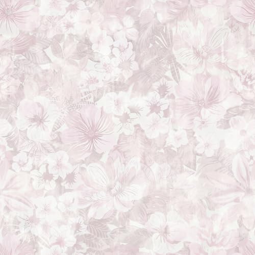 Heroad Pink Peel and Stick Wallpaper Floral Contact Paper Vintage Wall Paper Self-Adhesive Removable Wallpaper for Cabinets Drawers Bedroom Mural Wall Decor Vinyl Roll 17.3''x78.7'' - color: Pink, size: 17.3" x 78.7"