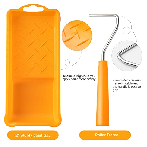 Mister Rui 2 Inch Foam Paint Roller Kit, Mini Paint Roller Brush 9 Pack