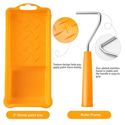 Mister Rui 2 Inch Foam Paint Roller Kit, Mini Paint Roller Brush 9 Pack