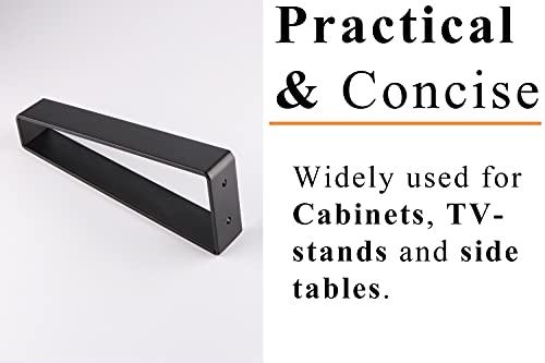 Osring 12 Inch Trapezoid Furniture Legs, Black Metal Coffee Table Feet 4pcs - color: Black, size: 12 Inch