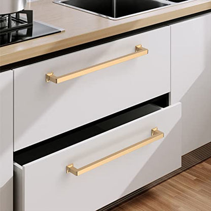 9BUILD 10 Pack 10 Inch Champagne Bronze Cabinet Handles,Kitchen Hardware - color: Champagne Bronze, size: 10"/256MM Hole Center