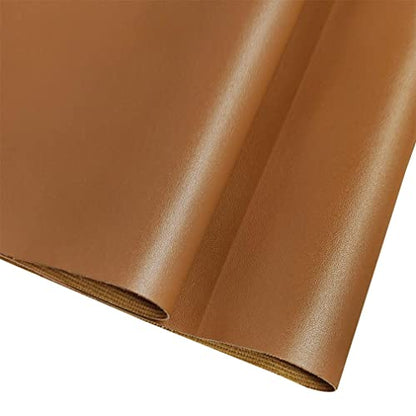 HYANG Smooth Solid Color Brown Faux Leather Sheets 1 Rolls 12"X53" (30cmX135cm),Faux Leather is Great for, Bows,Earrings Handmade DIY Craft Projects Making - color: Brown