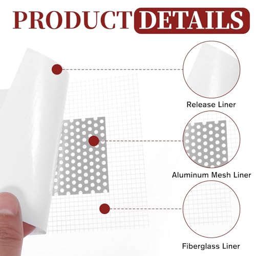 13 Pack Drywall Repair Patch, 2 Inch with Extended Self-Adhesive Mesh