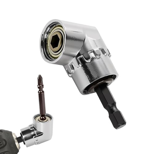 Right Angle Drill Driver, 105 Degree Adapter for Electric Drill, Screwdriver, and DIY Home Projects Silver - color: Silvery