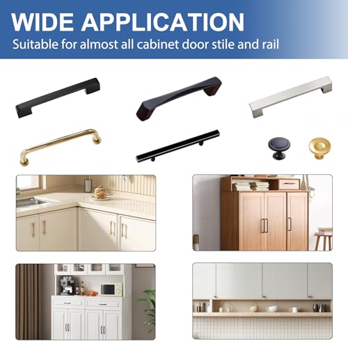 14-Piece Cabinet Hardware Jig Tool Set, Black Aluminum Alloy Cabinet Handle Jig & Drill Guide Template for Drawer Knobs, Door Pulls, Cabinet Handle Template & Hinge Adjustment Tool - color: Black