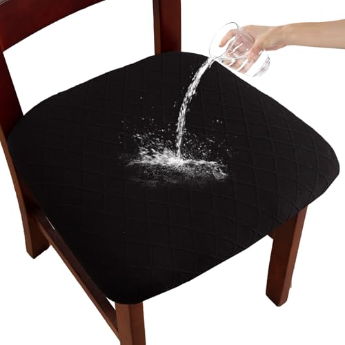 Waterproof Dining Room Chair Covers Set of 4,Black,Small - color: Black-diamond Pattern, size: Small-4 PCS