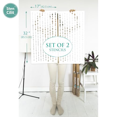 STENCILIT Dew Drops Large Wall Stencil for Painting - 17x33.5in Stencil