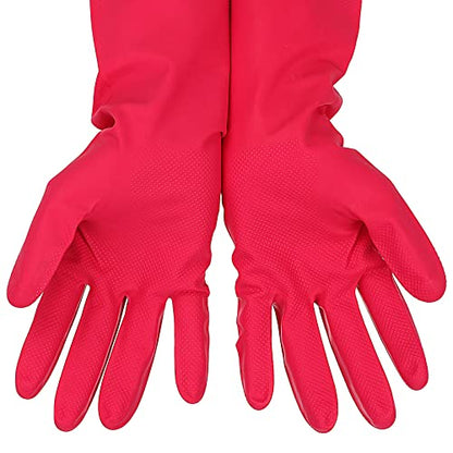 Latex Free Nitrile Cleaning Gloves, Medium, 3 Pairs - color: Orange+pink+red, size: Medium