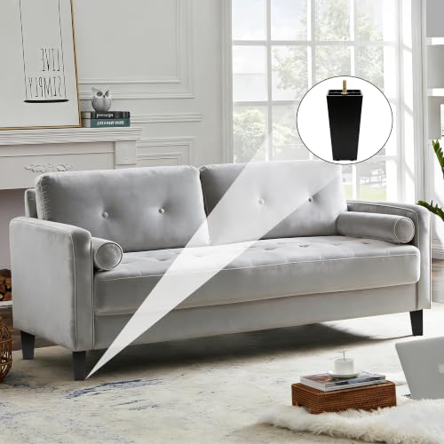 FabricJoy 12 Pack 6 Inch Plastic Furniture Legs Square Sofa Couch Legs Replacement Tapered Feet with M8 T-Nuts Screws for Legs Sofas Table Chairs Cabinets Dressers Beds - size: 6 inch
