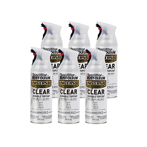 Rust-Oleum Universal All Surface Clear Topcoat Spray, Hammered Clear - color: Hammered Clear, size: 11 Ounce (Pack of 6)