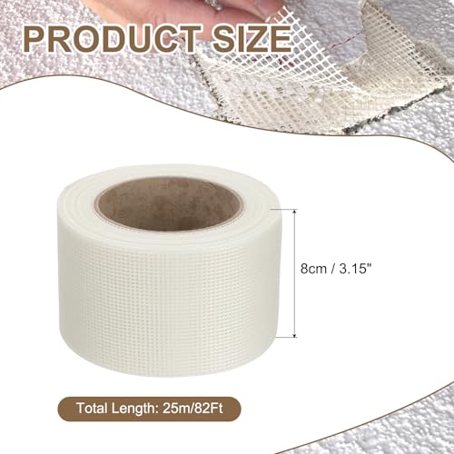 PATIKIL Drywall Repair Mesh Tape, 3 inch x 82 ft Fiberglass Repair Patch Self-Adhesive Dry Wall Joint Tape 12 Mesh Wall Hole Crack and Seam Patch, White - size: 3 inch x 82 Feet