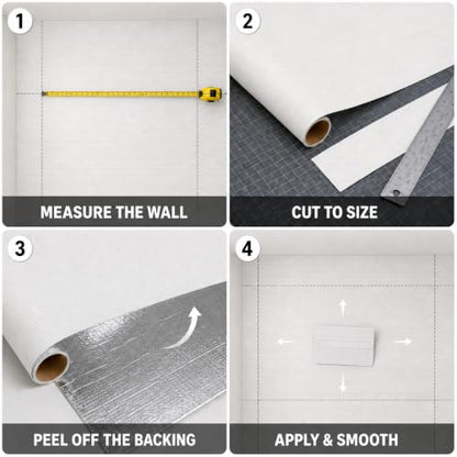 Peel and Stick Wall Panels, 3D PVC Roll, 23.82 x 110 in, 2 Roll - color: WT, size: 23.8" x 110"
