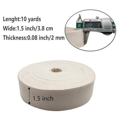 1 Inch Heavy Cotton Webbing 10 Yard Webbing Straps for Bags Handles,Tote Bag Webbing，Cloth Belt,Making Outdoor Supplies - color: Natural