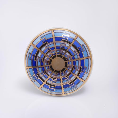 Indian Shelf 18 Pack Handmade Drawer Knobs for Dresser Cabinet Pulls - color: Blue and Golden, size: 18 Knobs
