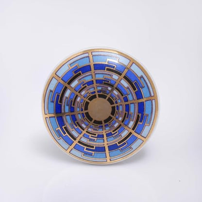 Indian Shelf 18 Pack Handmade Drawer Knobs for Dresser Cabinet Pulls - color: Blue and Golden, size: 18 Knobs