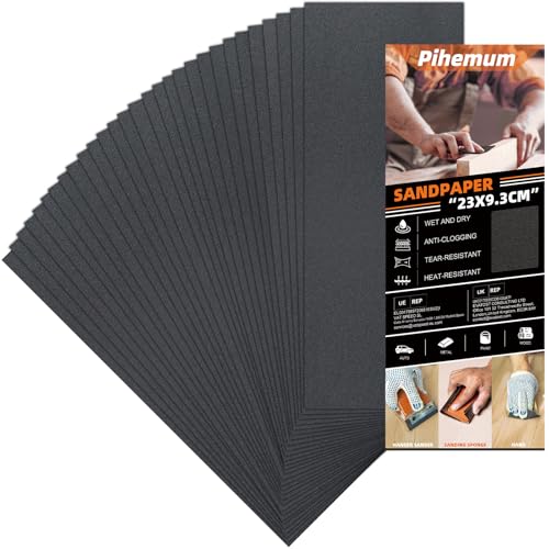 30 PCS Wet Dry Sandpaper 320 Grit Sheets for Polishing & Finishing - color: 320G, size: 9x3.6 Inch