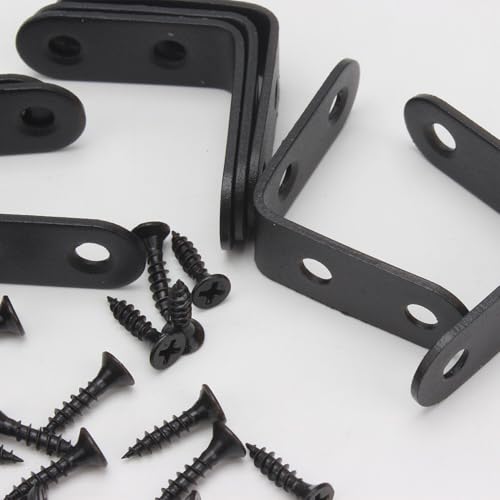 20PCS Stainless Steel L Right Angle Support Brackets 1.57x1.57 Inch Includes 80 Screws Heavy Duty Corner Braces for Shelves, Wood Furniture, Cabinets and Chairs - size: 40*40*46