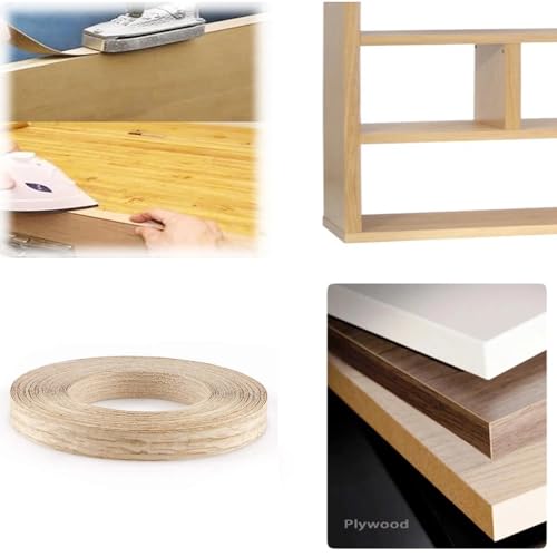Skelang Red Oak 3/4" x 50' Roll Wood Veneer Edge Banding Preglued Iron-On with Hot Melt Adhesive Edgebanding Flexible Wood Tape - size: 3/4" x 50'
